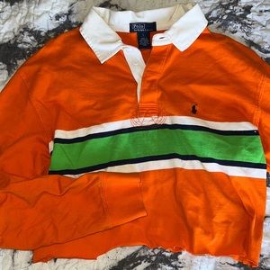 Polo long sleeve cropped shirt